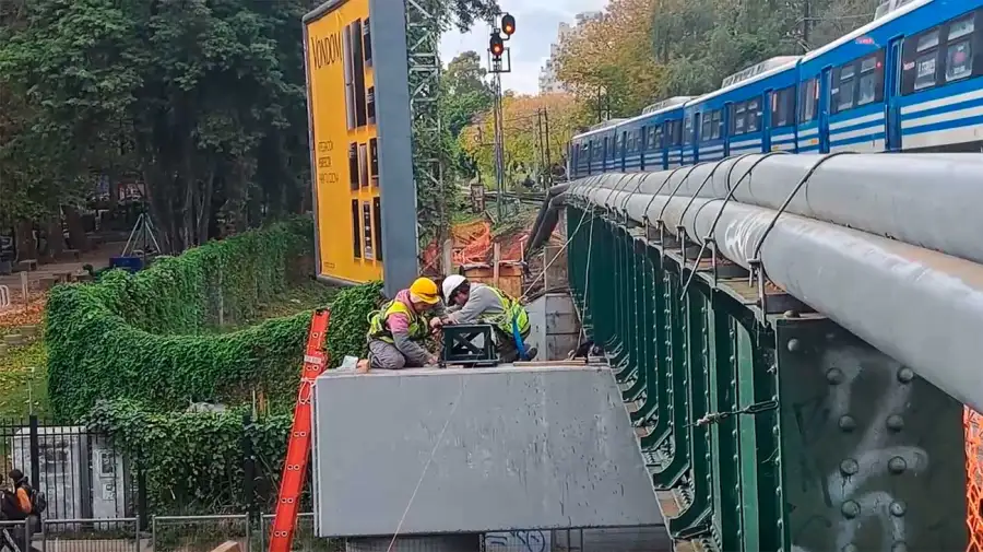 Obra en el Viaducto del Tren Mitre