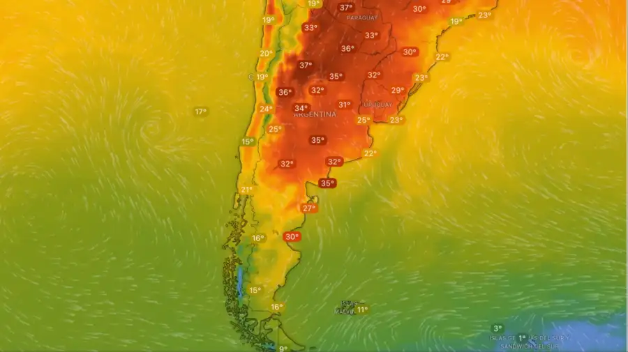 Ola de calor en Argentina
