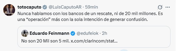 Caputo expresa su postura ante la crisis