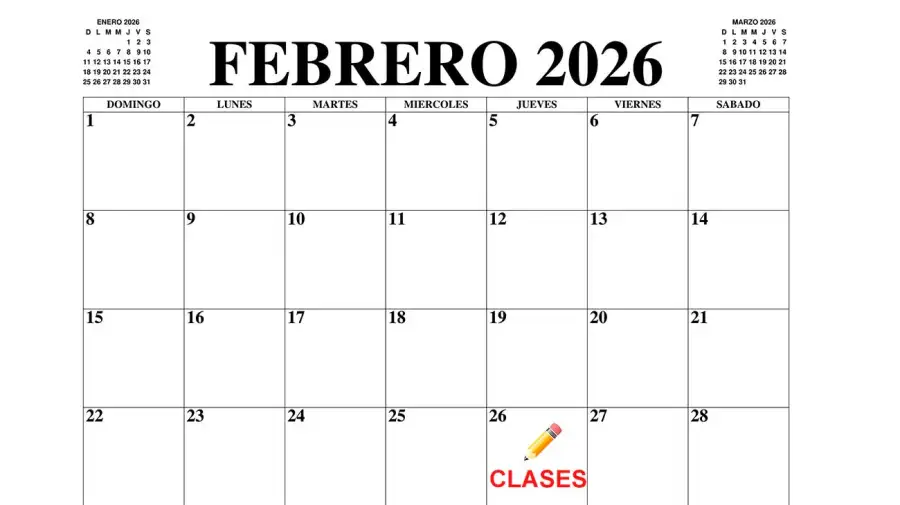 Calendario escolar 2026