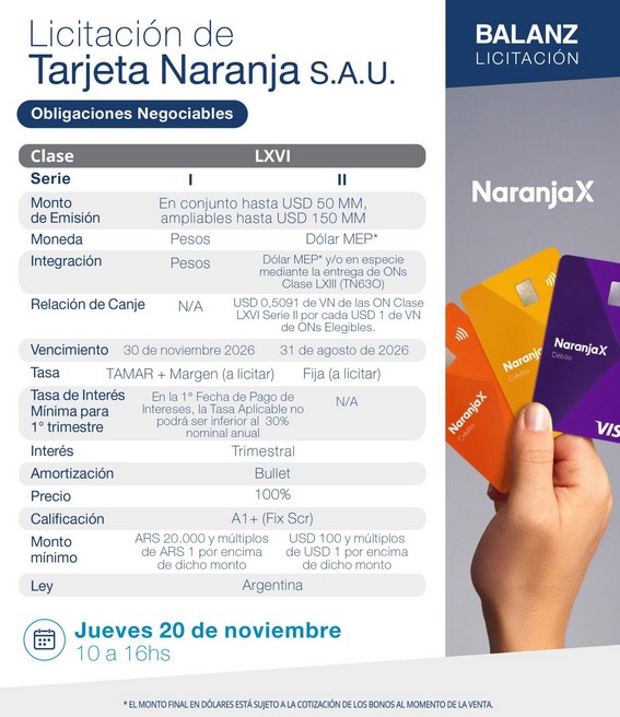 Detalles de las nuevas ON de Naranja X