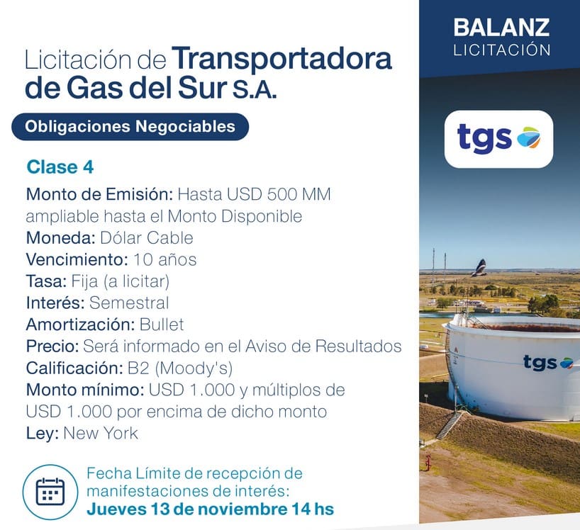 TGS Nuevas Obligaciones Negociables
