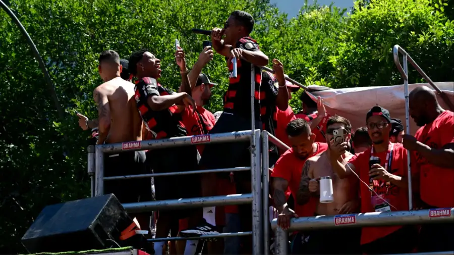 Festejos de Flamengo en Río de Janeiro
