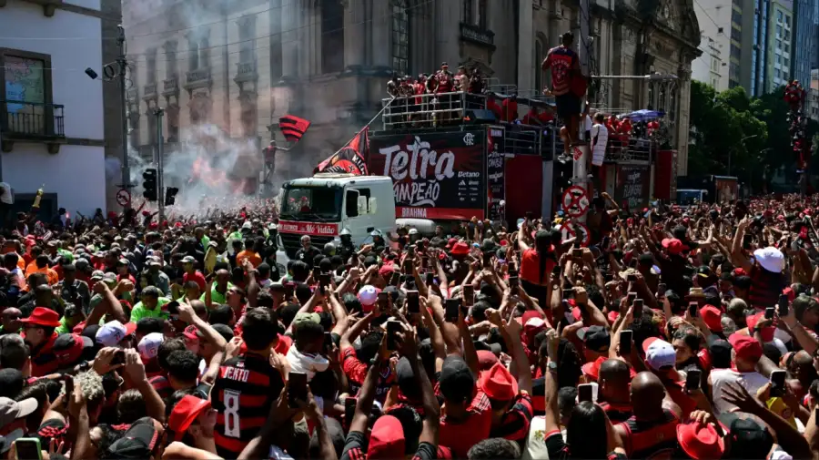 Festejos de Flamengo en Río de Janeiro