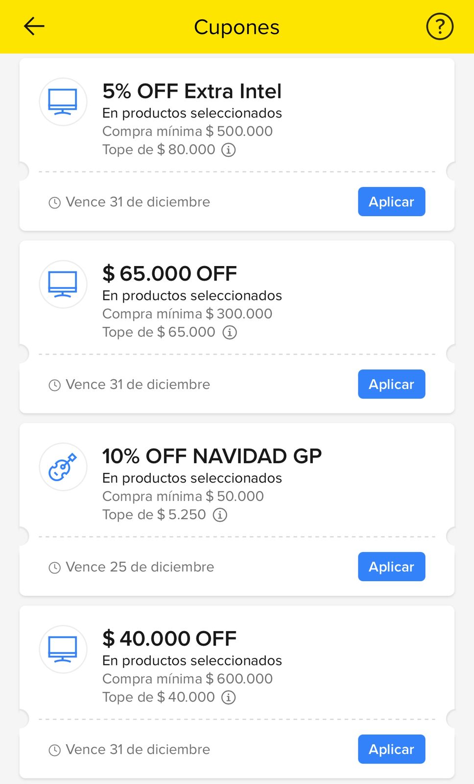 Cupones disponibles en Mercado Libre